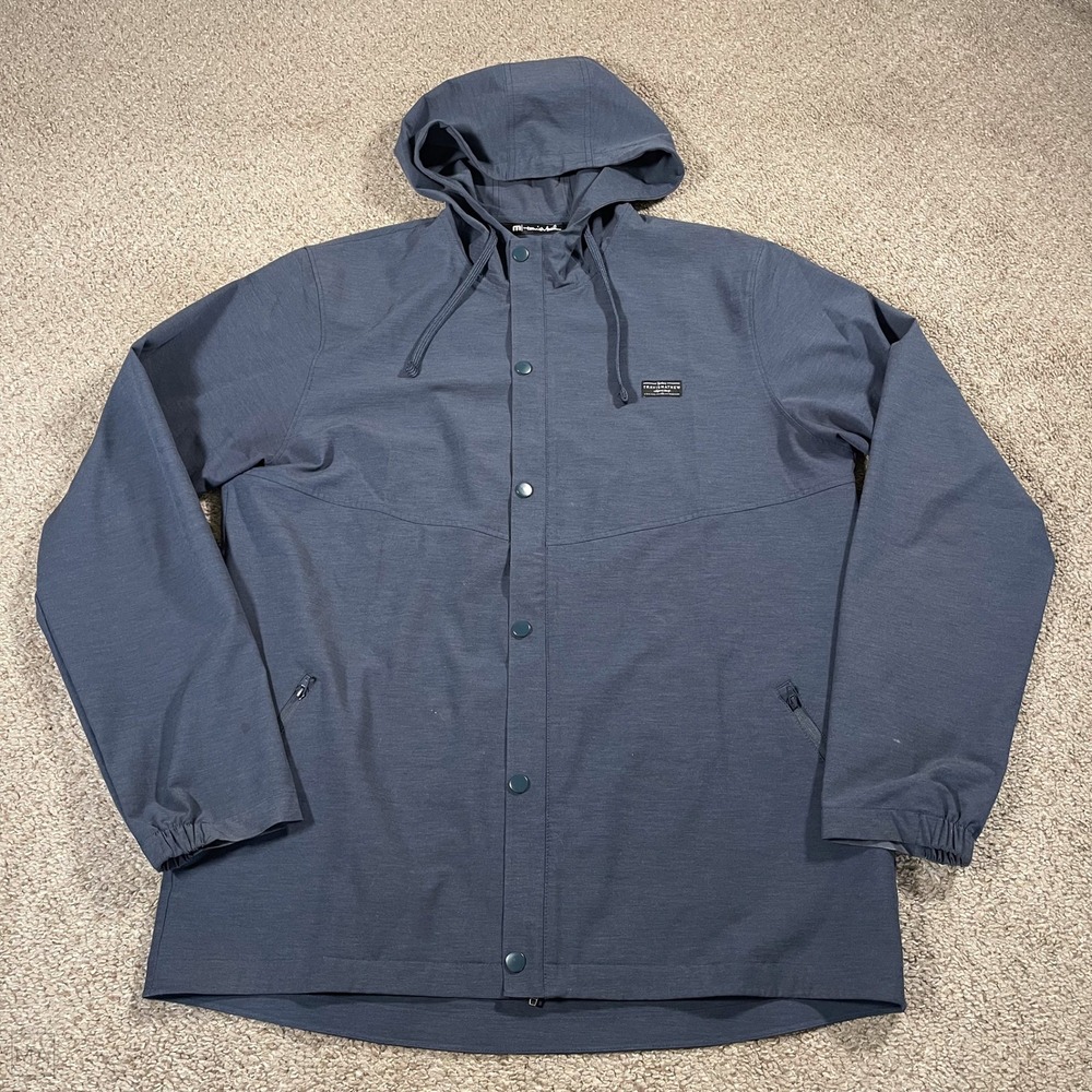 Travis Mathew Men's Jacket Hoodie Performance Golf Snap/Full Zip L Blue